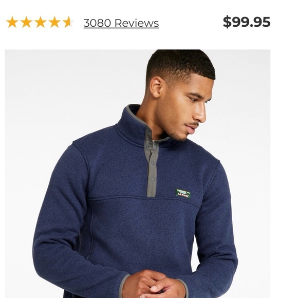 L.L. Bean Other - L.L. Bean Men's Deep Blue Zip Up Sweater